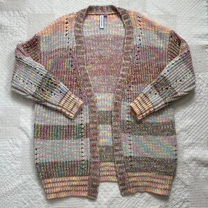 Multicolor Striped Knit Cardigan